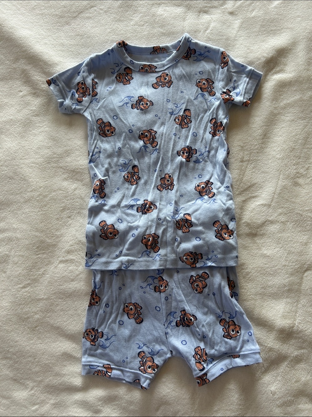 NWOT GAP Light Blue Short Pajama Set with Nemo Print